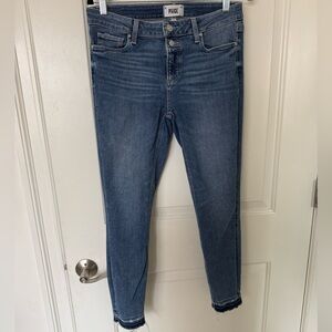 PAIGE Women's Cropped Blue Jeans